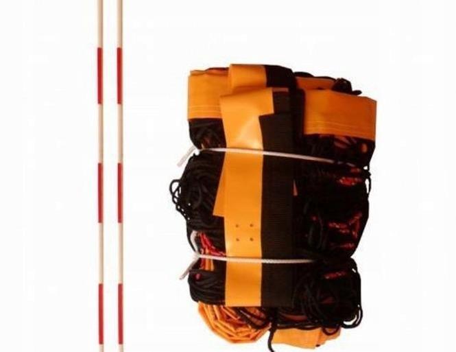 SIATKA DO SIATKÓWKI PLAŻOWEJ MECZOWA CZERWONA 8,5 x 1M + ANTENKI WYTRZYMAŁA