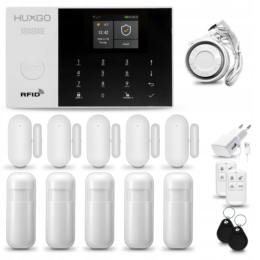 Bezdrôtový alarm Gsm WiFi s aplikáciou Tuya, sada Huxgo HXA005