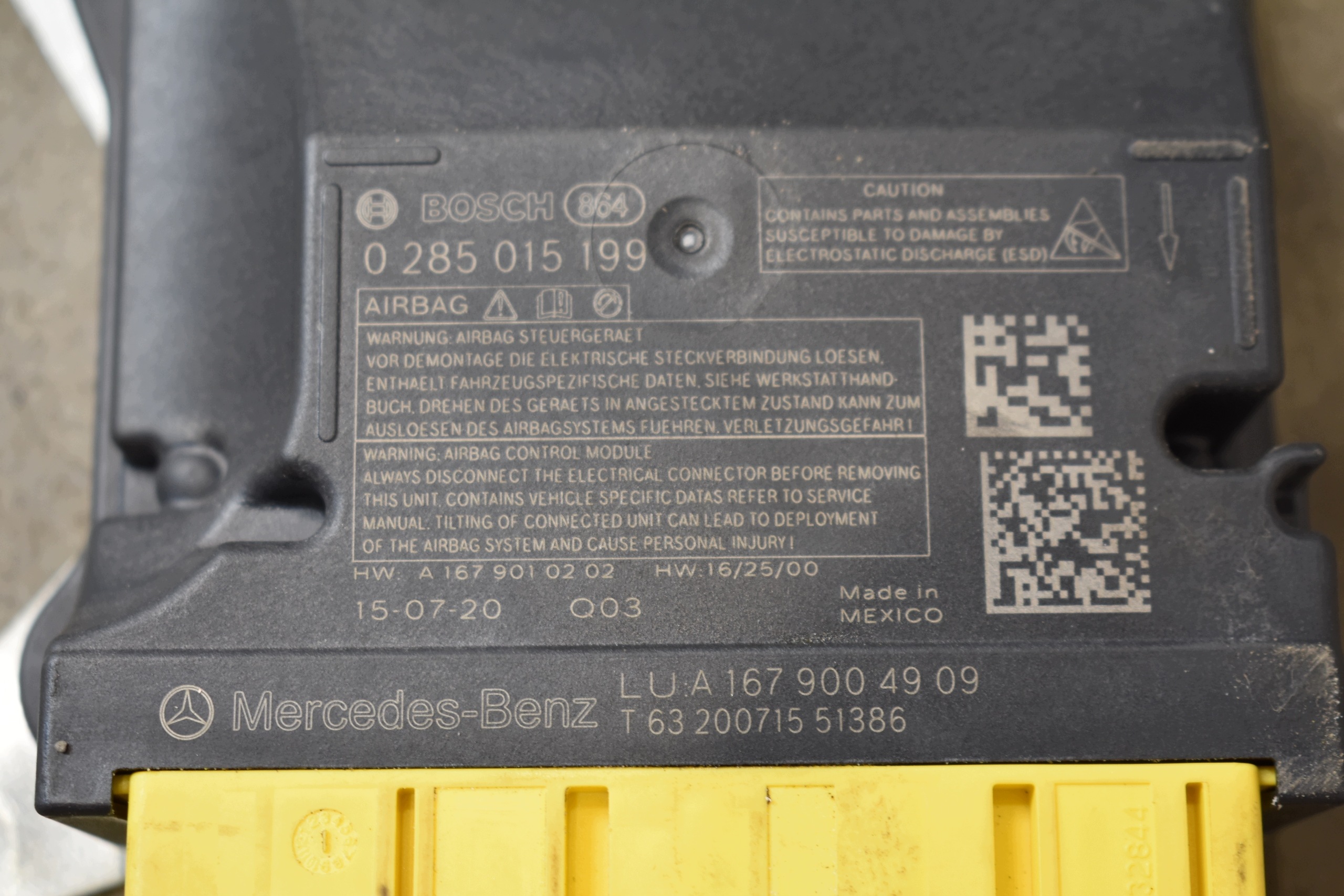 IDEALNY control unit module airbag MERCEDES GLS X167 1
