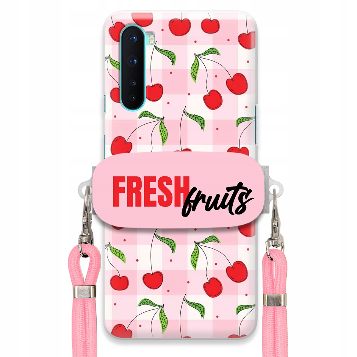 Puzdro na Oneplus Nord Case držiak na šnúrku ruží Fresh Fruits Mriežka Ovocie