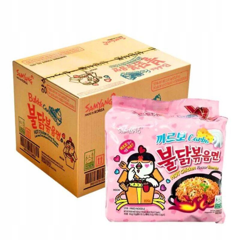 Buldak zupka ramen kurczak carbonara bardzo ostra zupa Samyang x40