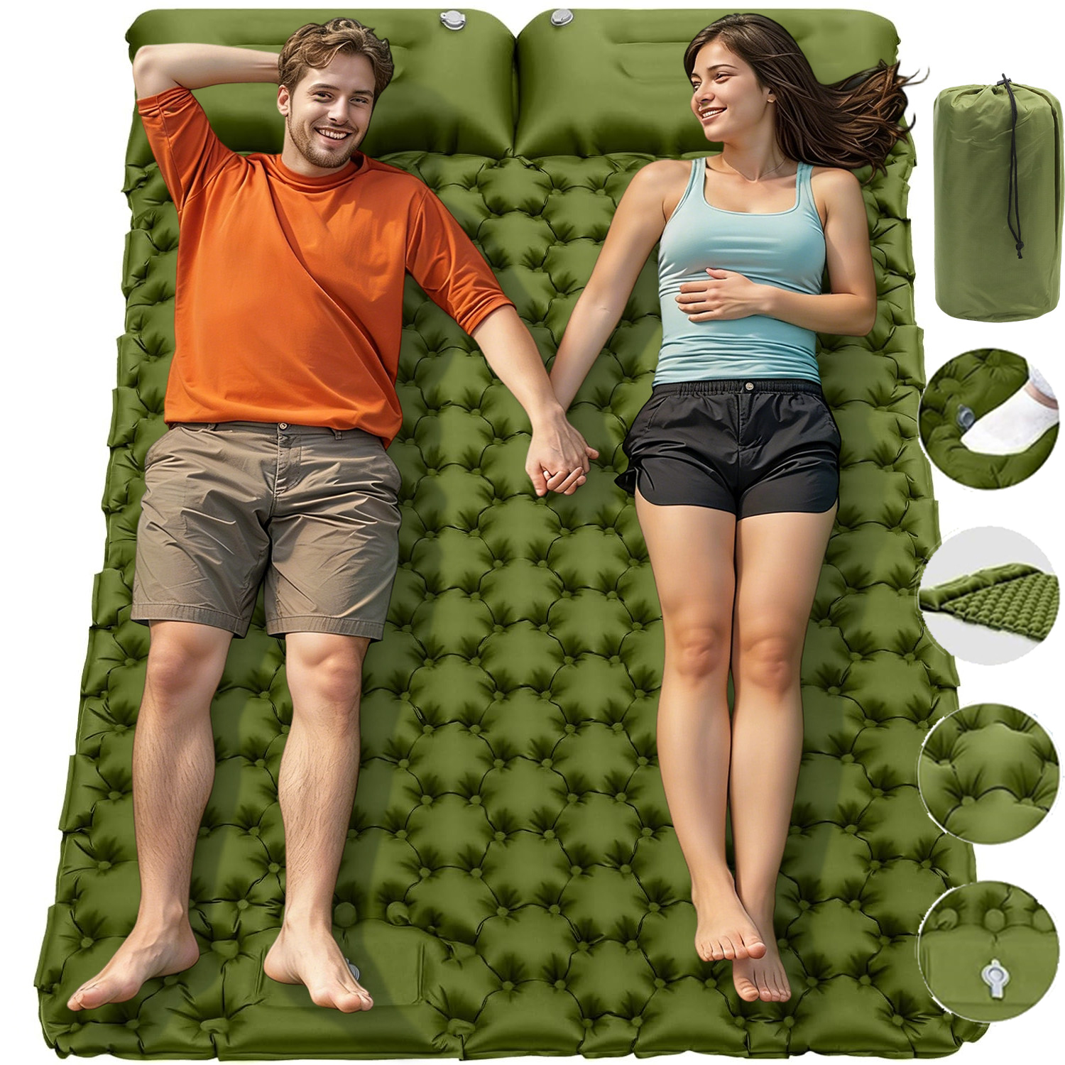 Dvoulůžková Turistická Matrace Nafukovací Podložka Na Kempování 200*130 CM