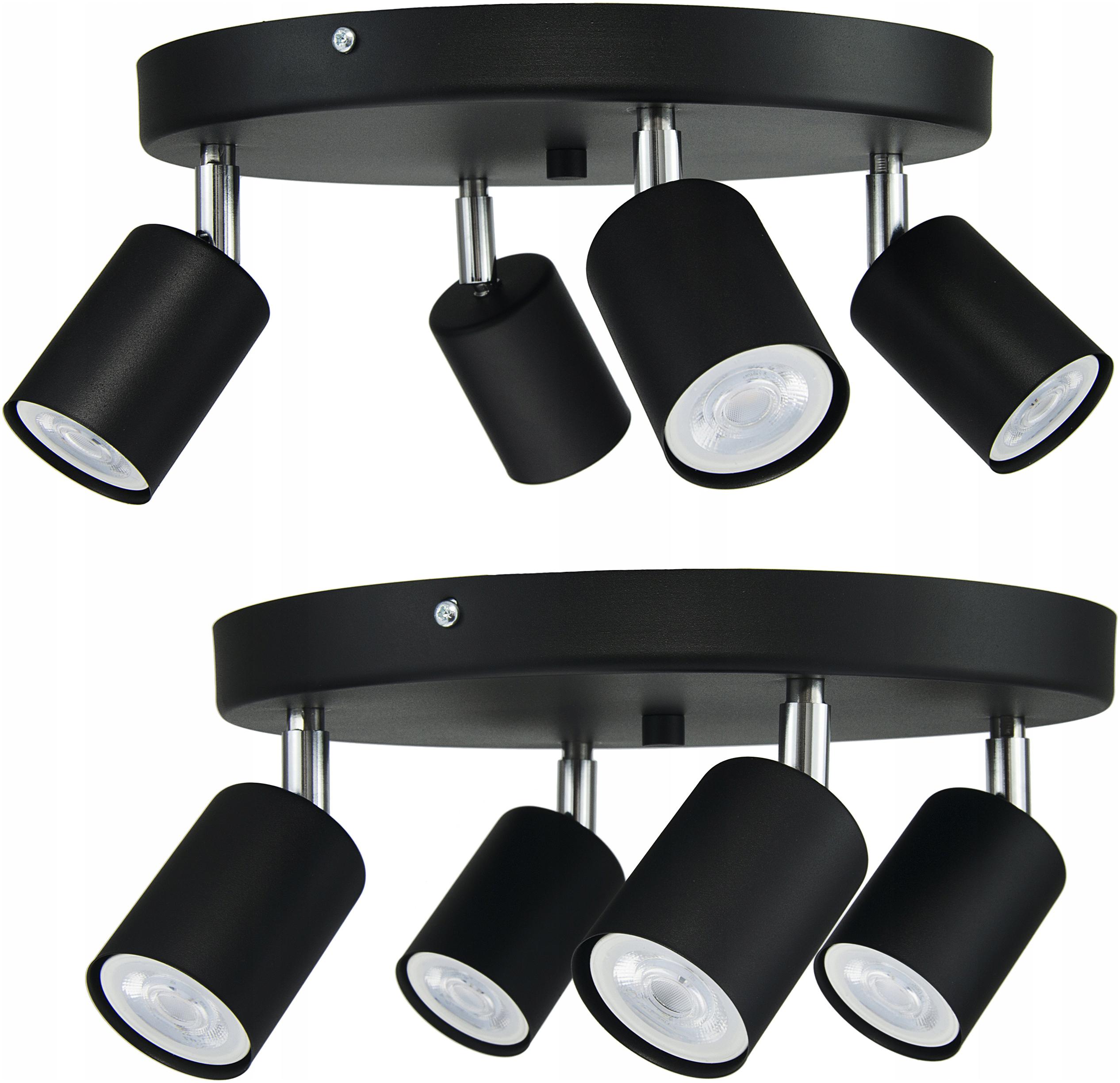 Lampa Sufitowa GU10 Czarna Spot Oprawa Reflektor Halogenowa Plafon Okrągły