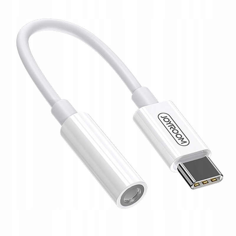 Adapter Joyroom słuchawkowy mini jack 3,5 mm żeński Usb-c męski biały