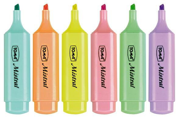 Zakreślacze Mistral Pastelowe 6 kolToma