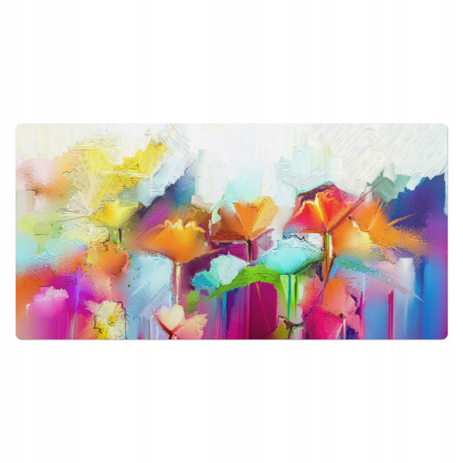 Vinylová podložka na stůl se stylovým potiskem Abstraktní květiny 100 x 50 cm