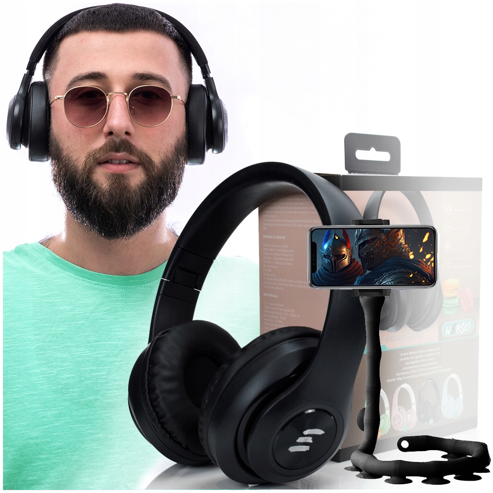 

Słuchawki Bezprzewodowe Bluetooth Mikrofon Radio