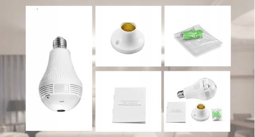 Kamera WiFi IP monitoring w żarówce 360 AUDIO LED Marka Inna