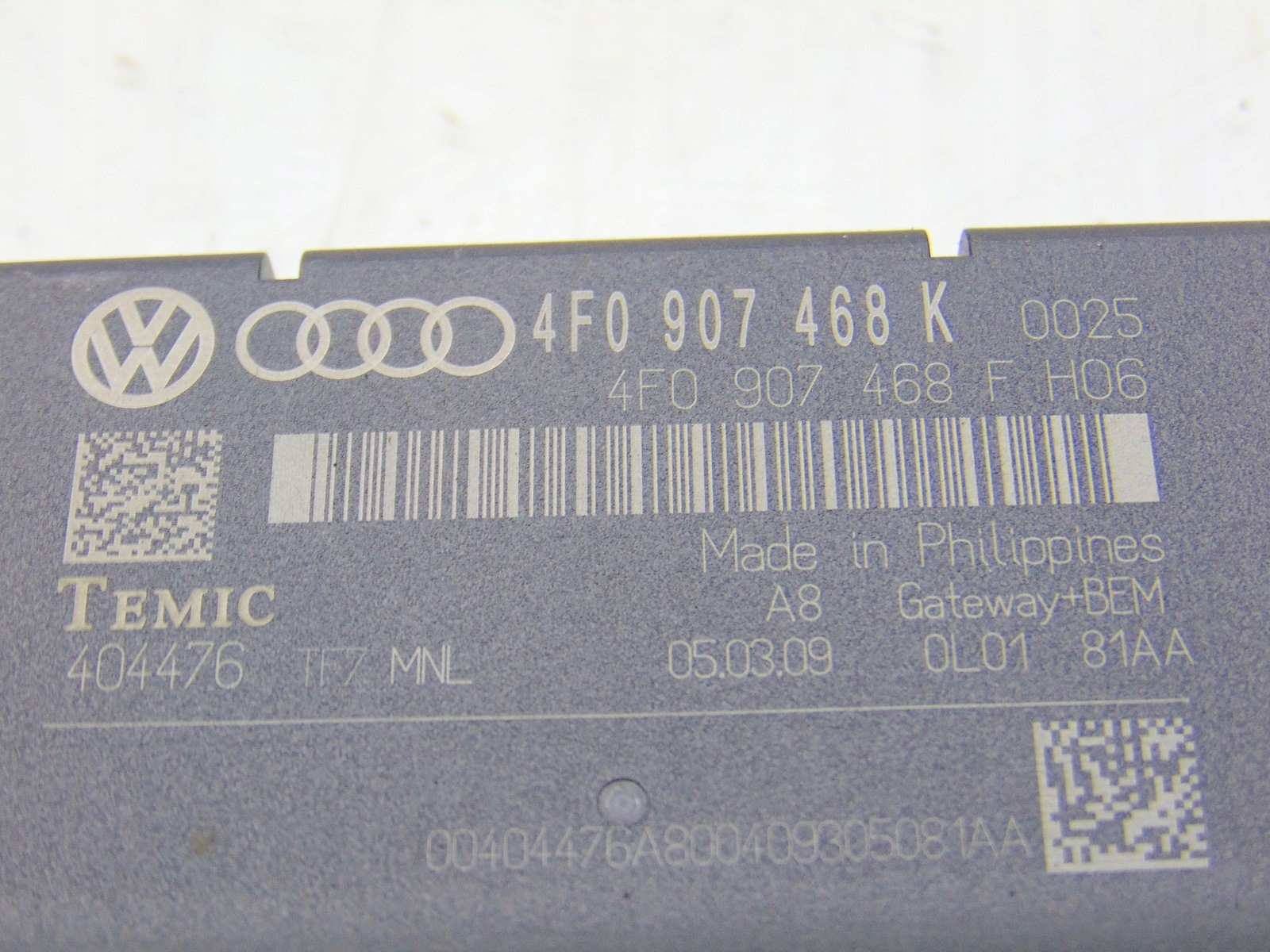 module control unit GATEWAY AUDI A6 C6 4F LIFT 4F0907468K