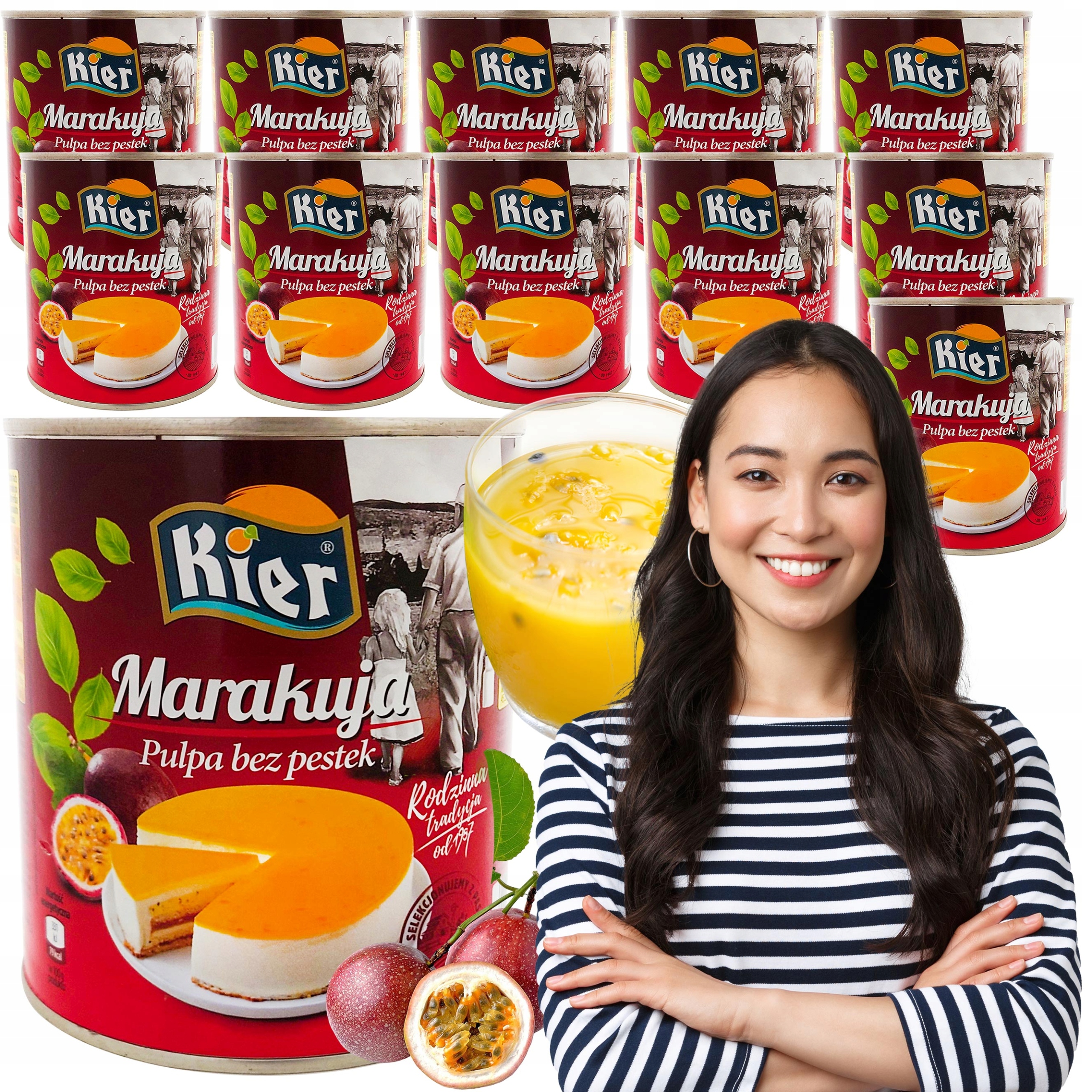 Levně Marakuja Kier pyré bez pecek 12x825 g – připravená k dezertům a koktejlům