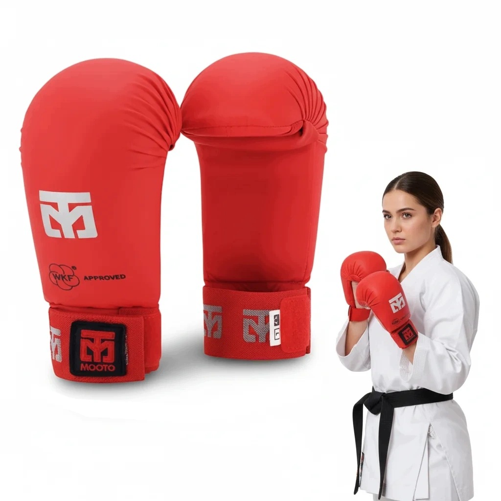 Ochraniacze dłoni rękawice Karate Wkf Approved roz. M Red Mooto
