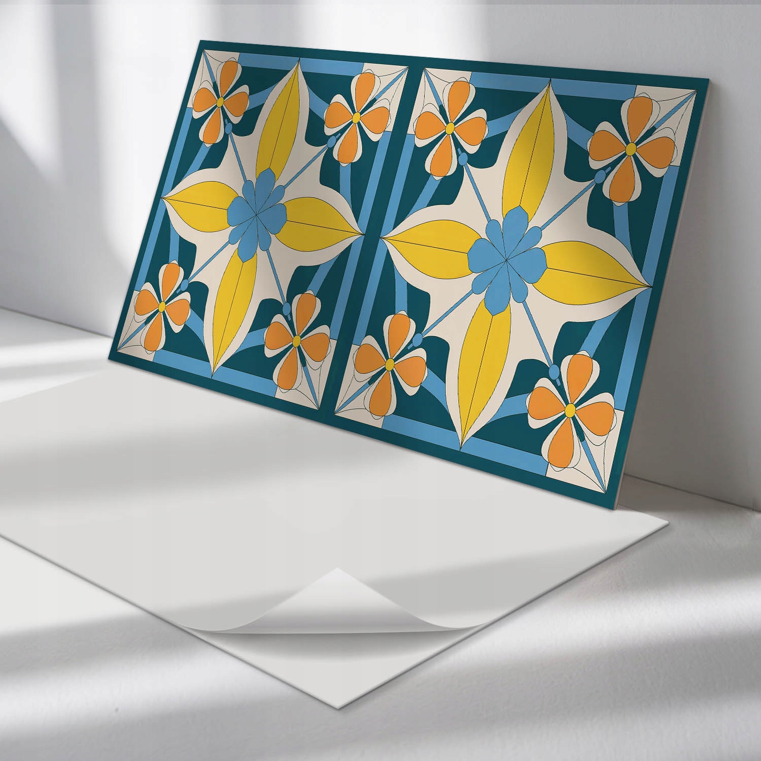 Sada nástenných vinylových panelov Kvetinový geometrický vzor 6x60x30 cm