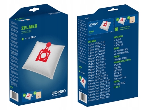 

24x Worki 6XFILTR Odkurzacza Zelmer Solaris Twix