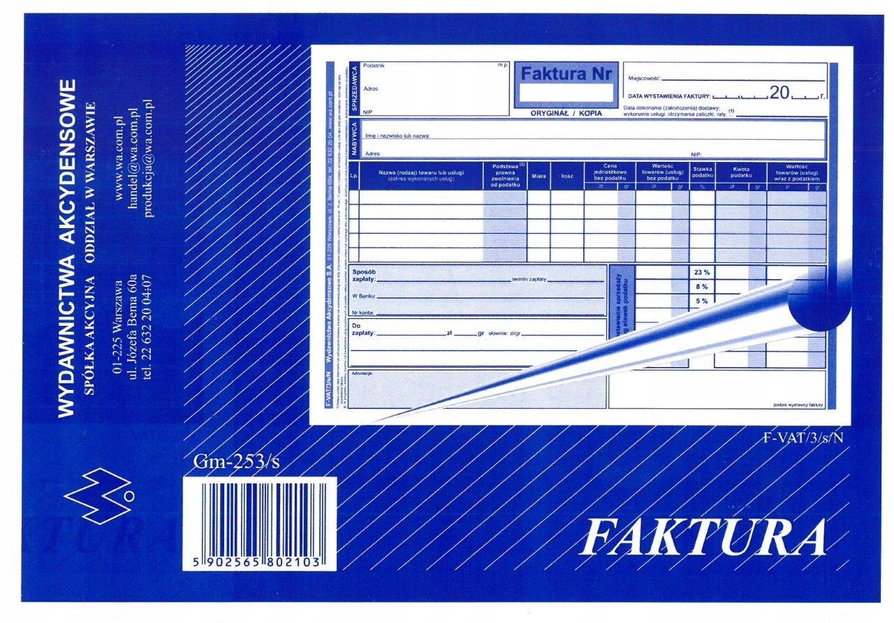 

Faktura Vat 5 pozycji