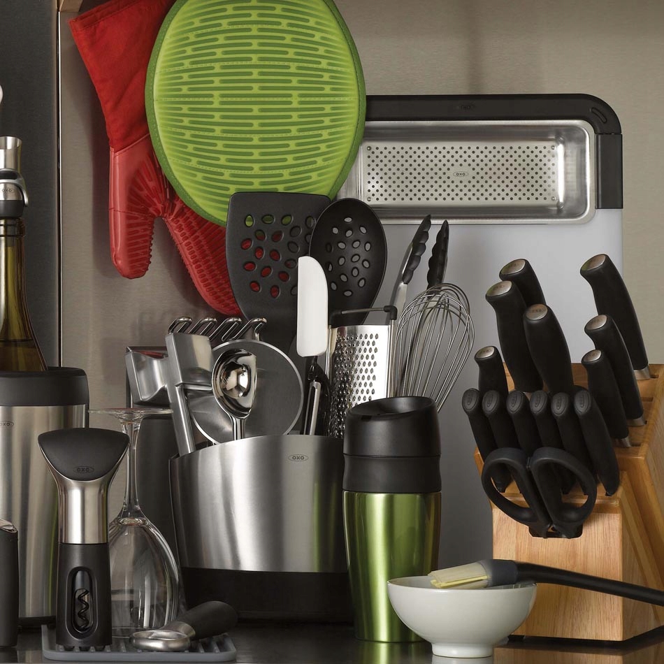 POJEMNIK na NARZĘDZIA KUCHENNE STALOWY Oxo Kolor srebrny