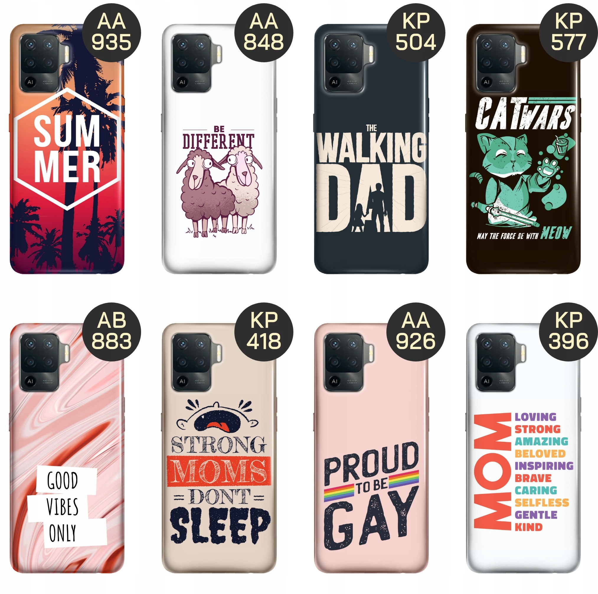 ETUI DO OPPO RENO 5 LITE WZORY Z NAPISAMI NAPISY TEKSTY OBUDOWA POKROWIEC Kolekcja ETUI Z NADRUKIEM