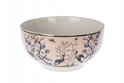 

Salaterka porcelanowa 14 cm ptaki jasny róż