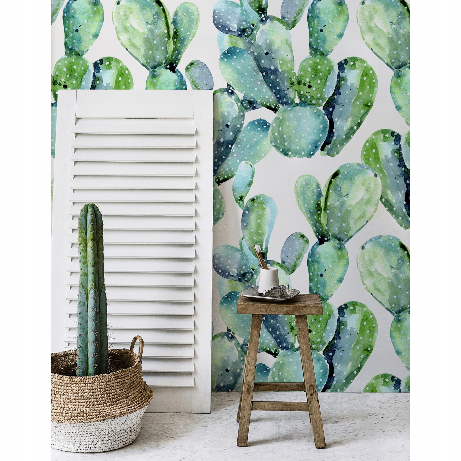 

Fototapeta do sypialni Malowane kaktusy 250x250 cm