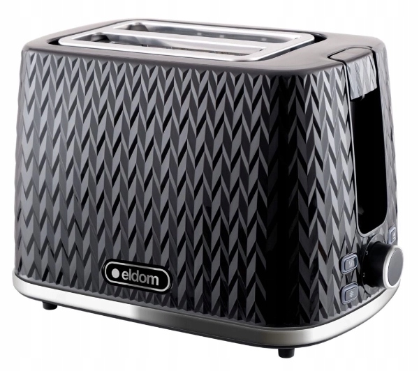 Toster dwuszczelinowy Eldom TO265C Ruszt do bułek Rozmrażanie 950W Czarny