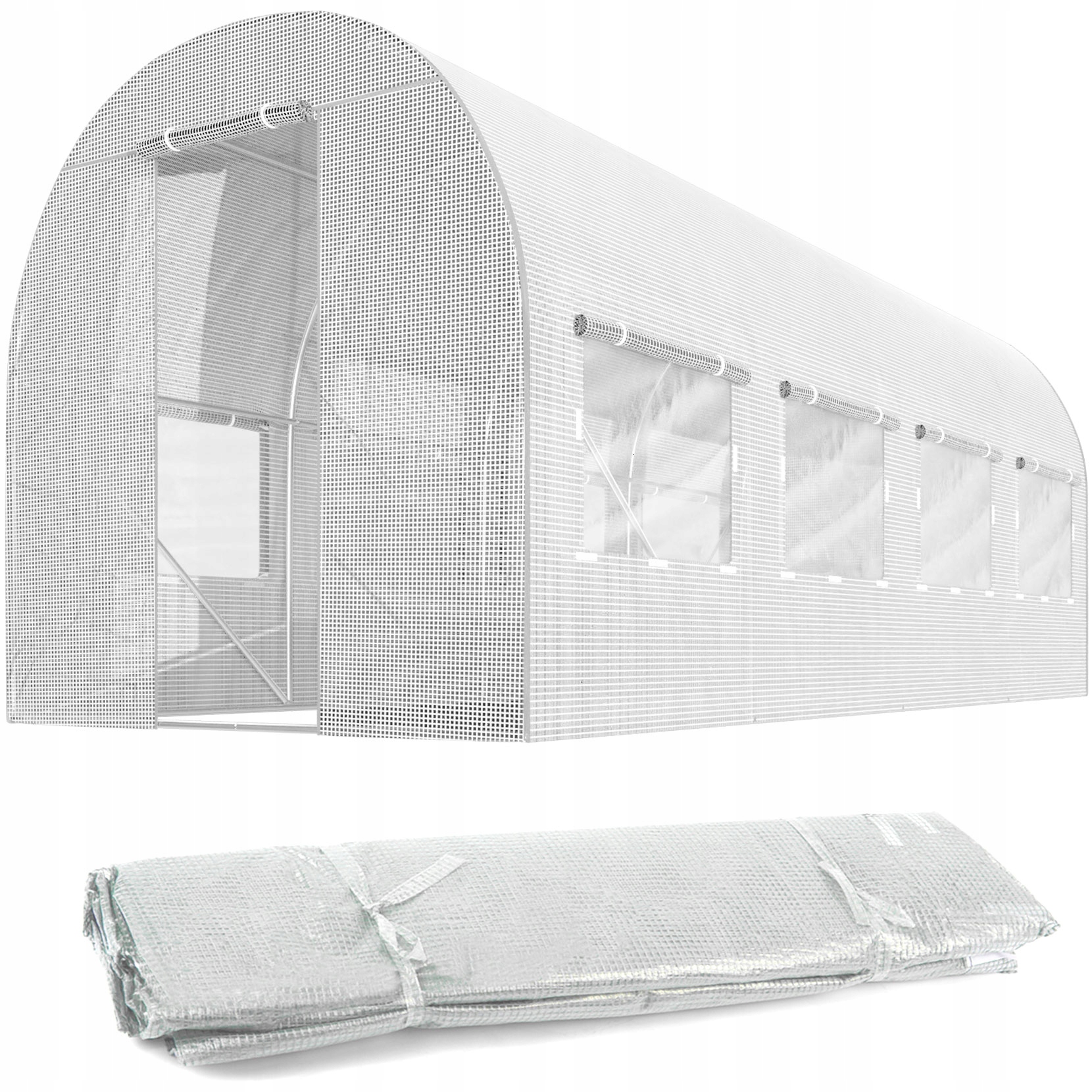 Tunel foliowy 9 m² 450 x 200 cm biały