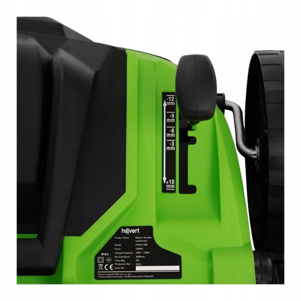 Wertykulator 2w1 - 1500 W - HILLVERT HT-ES-1500 do Ogrodu i Trawnika Informacje dodatkowe funkcja aeracji
