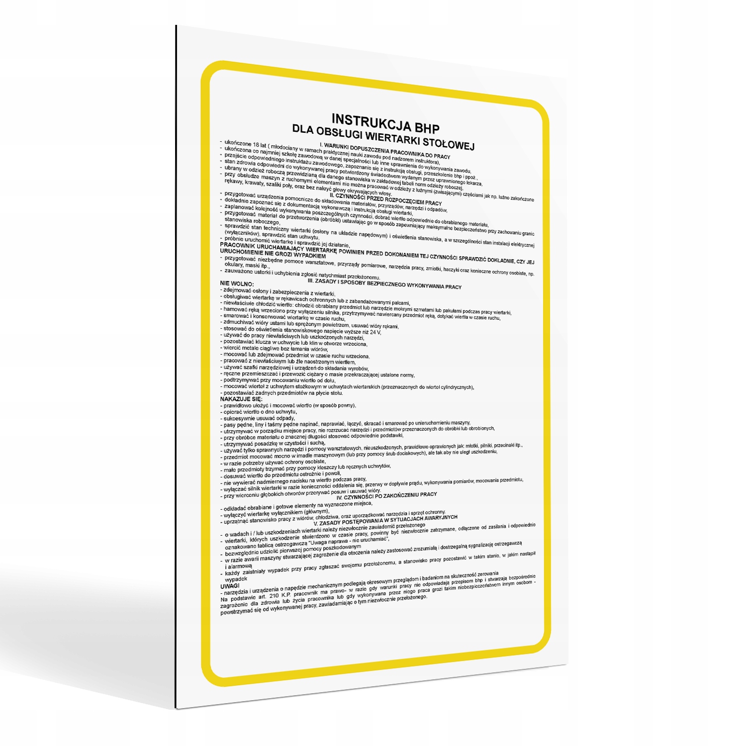 

Instrukcja Bhp Dla Obsługi Wiertarki Stołowej