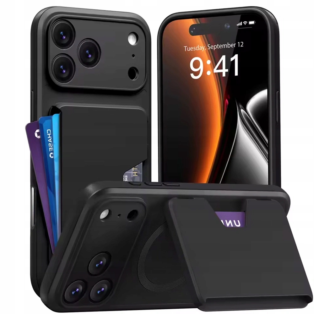 Pouzdro Golbinbox pro iPhone 17 Pro Max pro MagSafe s prostorem pro pancéřové karty