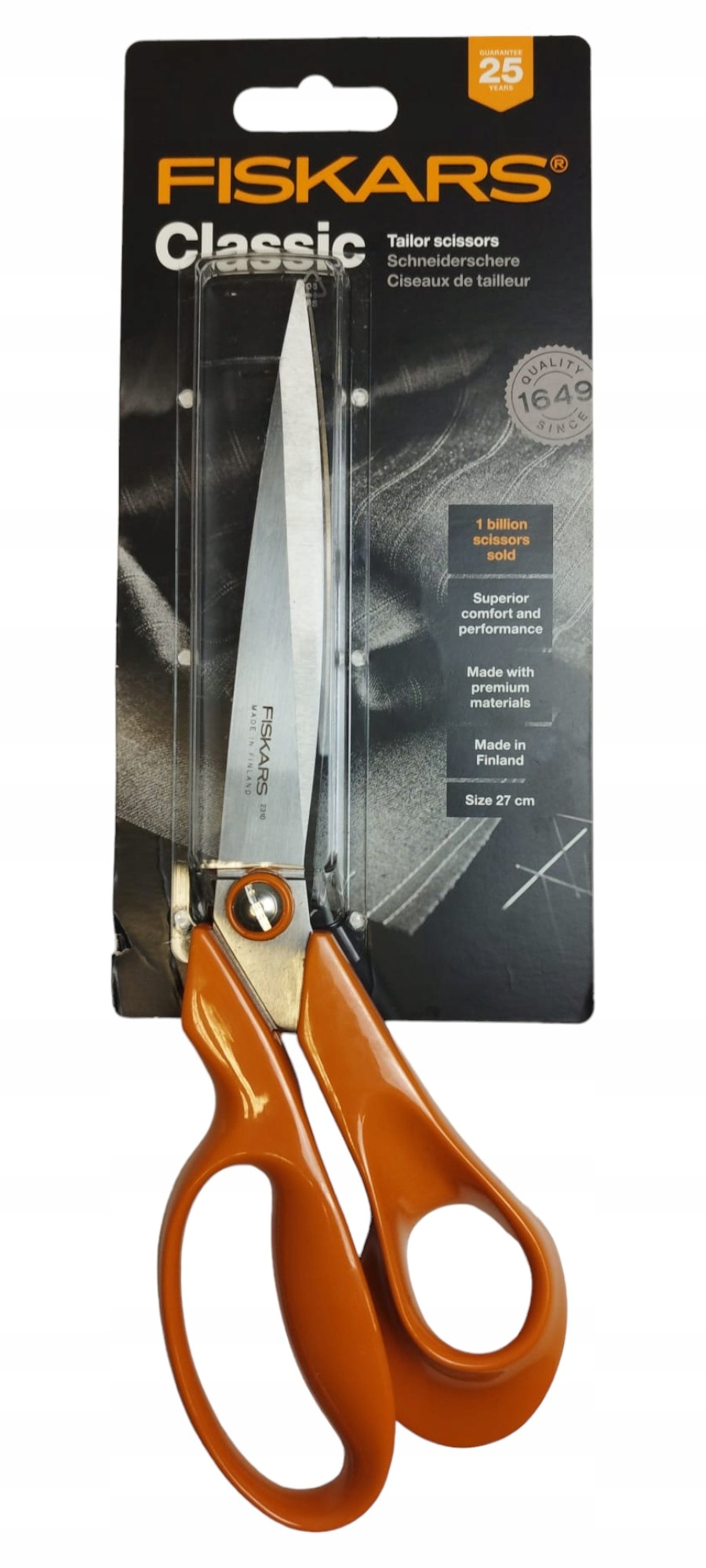 Profesionální Pravoruké Nůžky Fiskars Univerzální Classic 27 CM