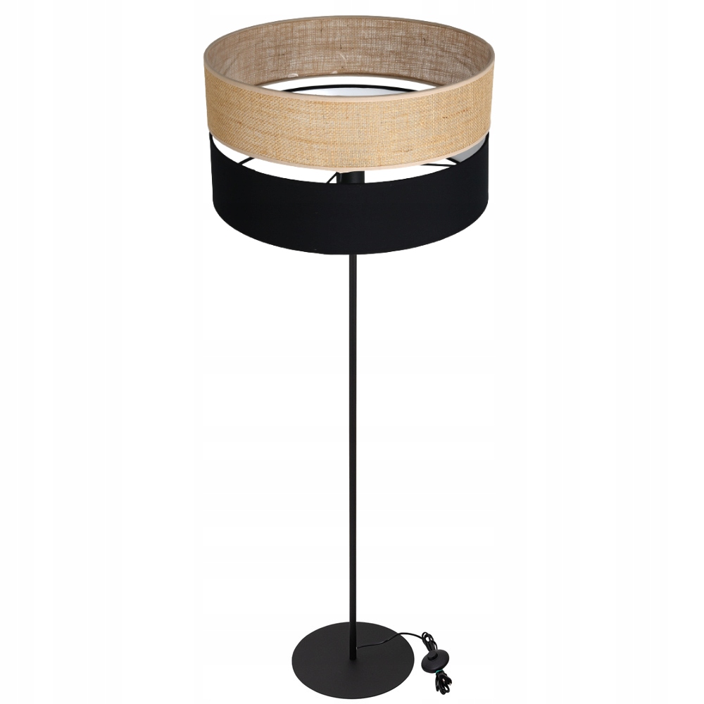 Černá Podlahová Stojací Lampa Juta 40 CM Jutová
