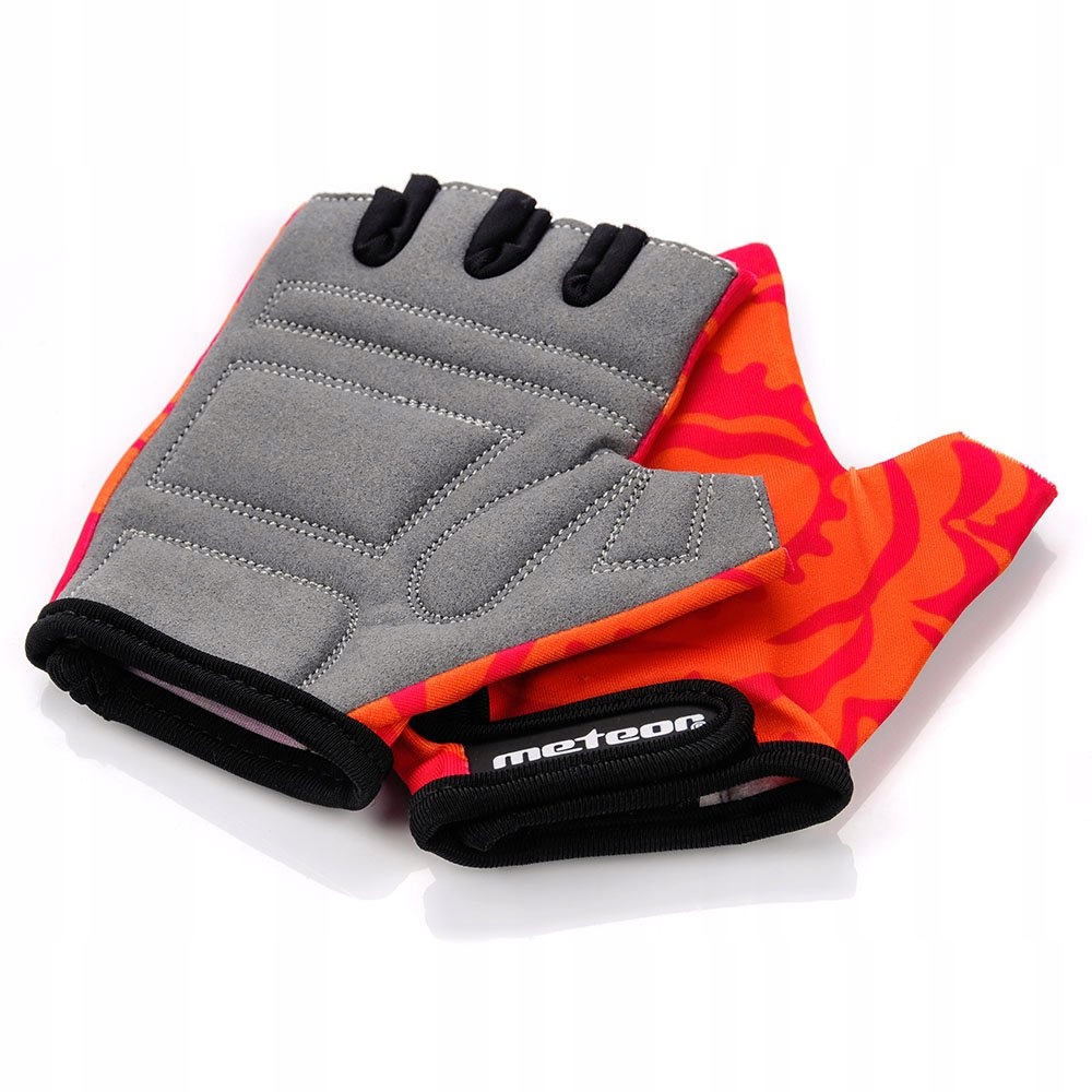 RĘKAWICZKI ROWEROWE METEOR BIG FLOWER JUNIOR S Kolor pomarańczowy