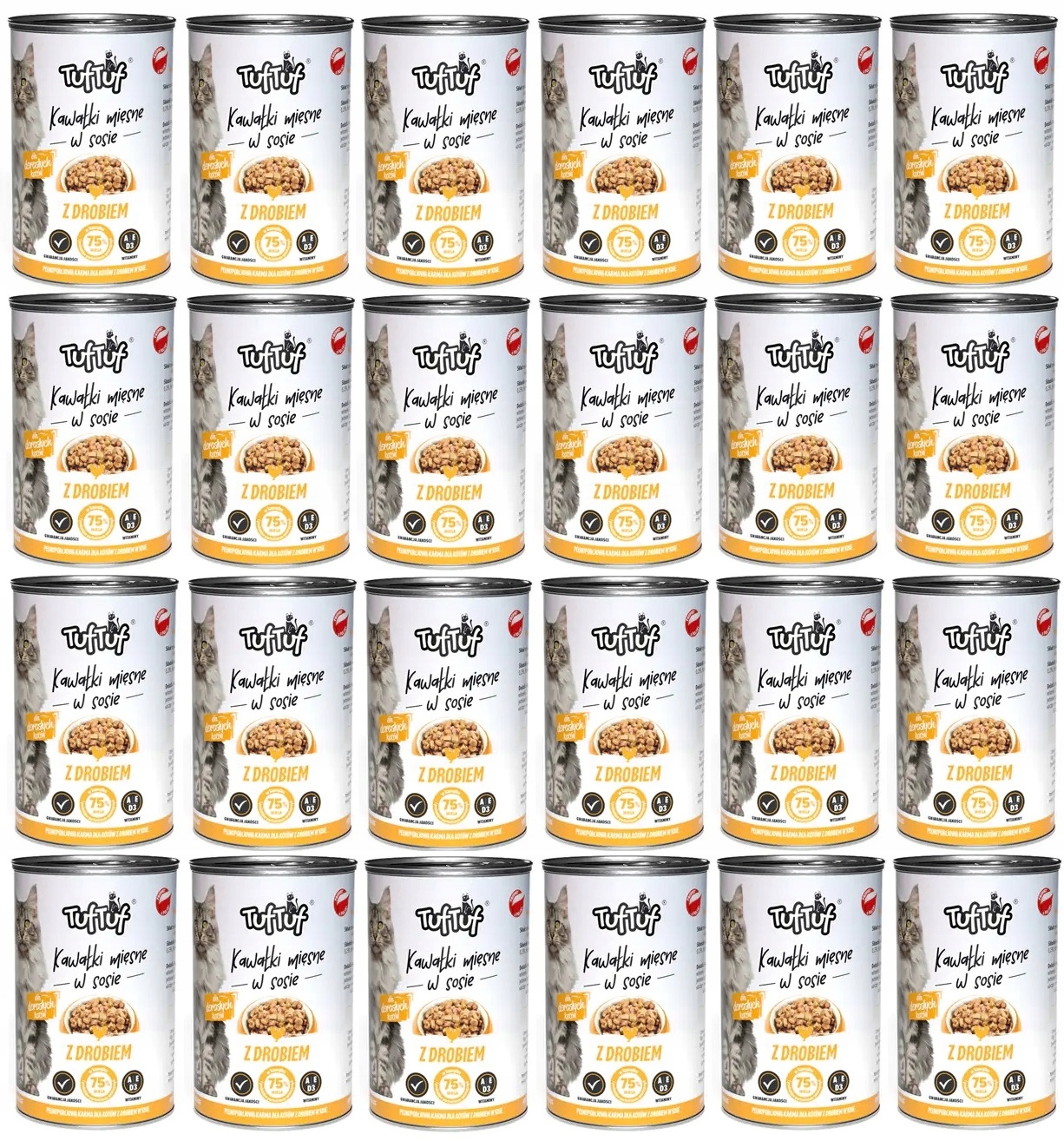 Levně Bult Tuf Tuf Masové kousky s drůbežím v omáčce 415 g x 24 ks