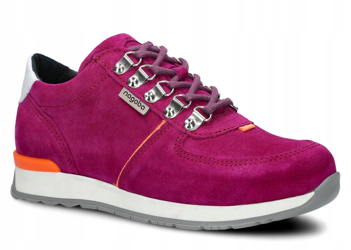 Nagaba 313 Purpurový Velur – Pohodlné Dámské Kožené Polobotky