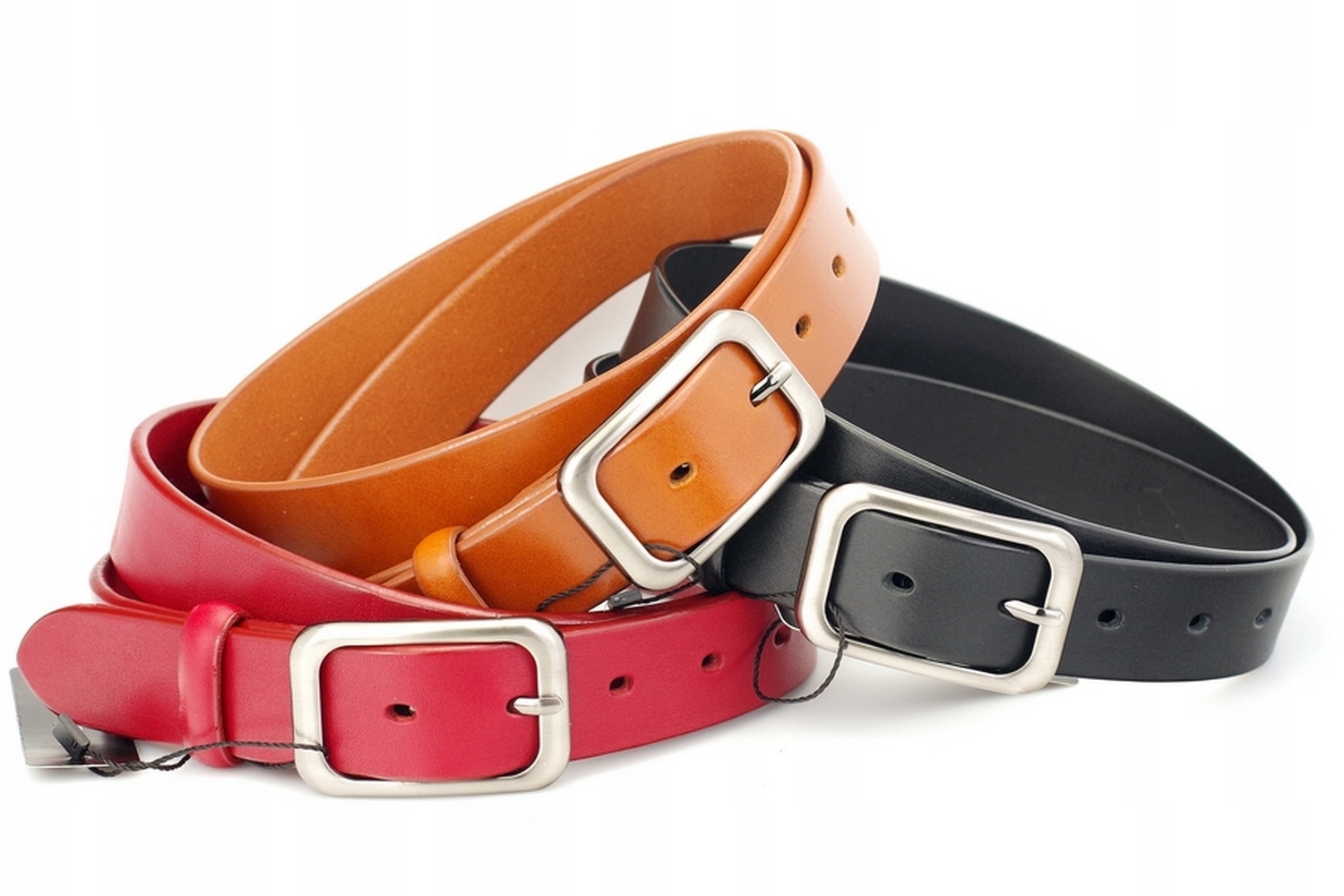 DAMSKI PASEK SKÓRZANY 3 cm SKÓRA Biały F Rozmiar 100