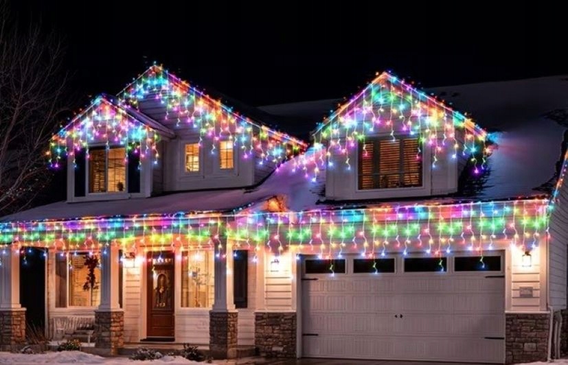 Profesionální vánoční osvětlení na stromeček Led venkovní rampouchy 100 kusů záclona mix