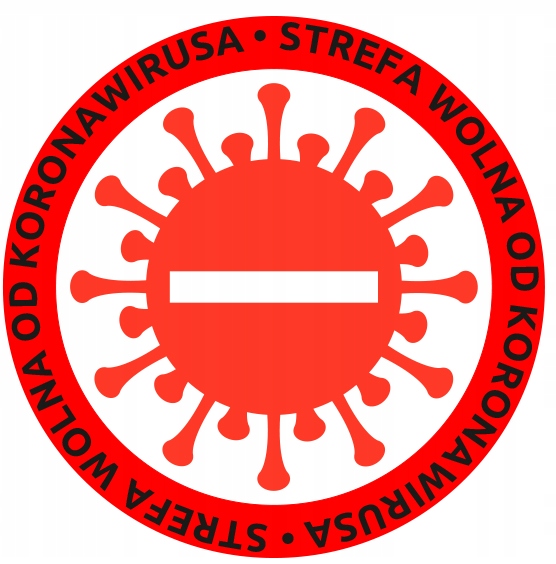NAKLEJKA NA PODŁOGĘ 30cm STREFA WOLNA OD KORONAWIR