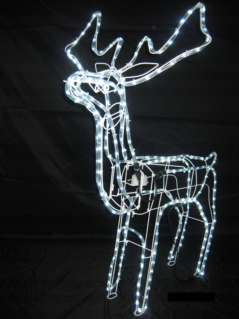 RENIFER LED ŚWIECĄCY OZDOBA ŚWIĄTECZNA ZEW LAMPKI BIAŁY ZIMNY