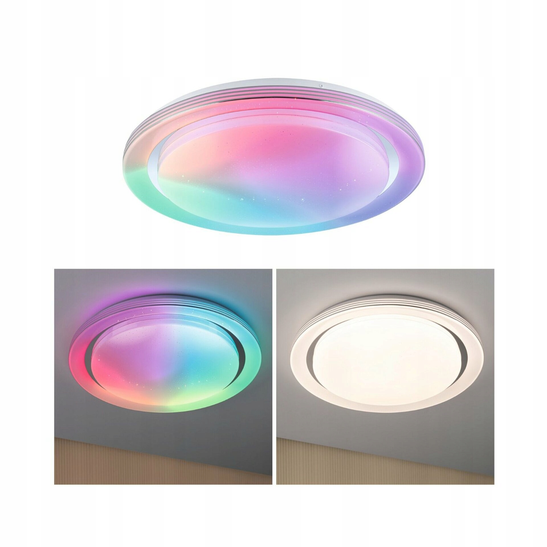 Paulmann Led stropné svietidlo Rainbow Rgbw 38,5W, chróm biela, diaľkové ovlád