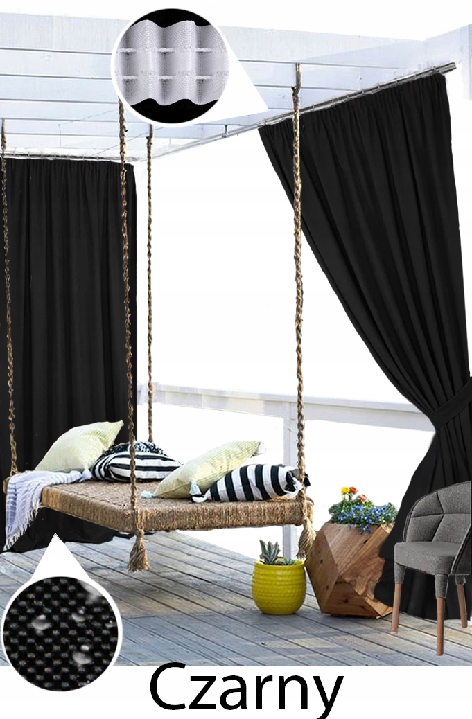 ZASŁONY OGRODOWE WODOODPORNE taśma 220 cm Typ inny