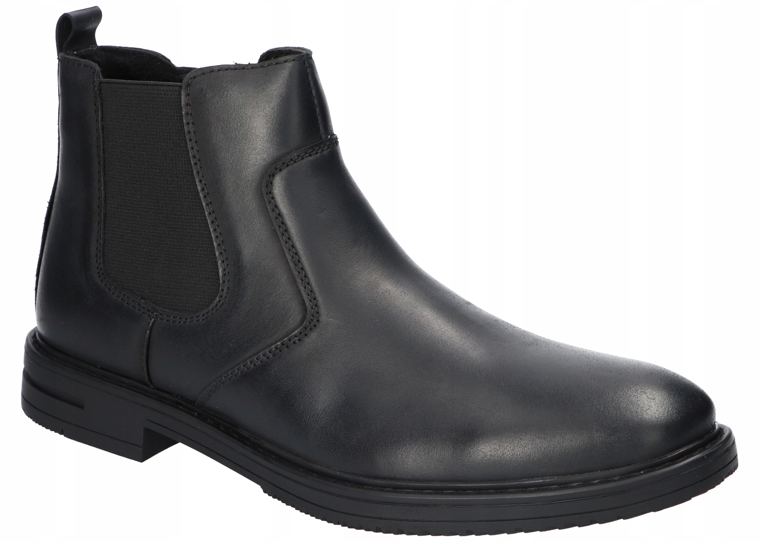 American Club CY168 Zateplené Kotníkové Boty Pánské Zimní Kožené Boty Black 41
