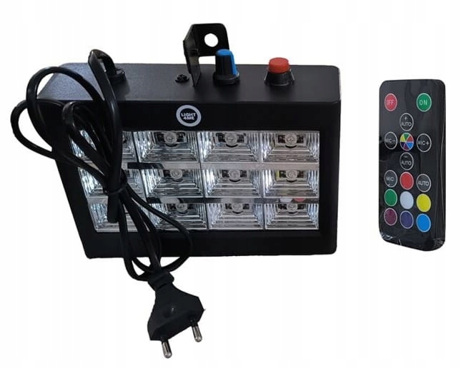 KOLOROFON STROBOSKOP DISCO RGB REFLEKTOR DYSKOTEKOWY 12LED CZUJNIK DŹWIĘKU Stan opakowania oryginalne