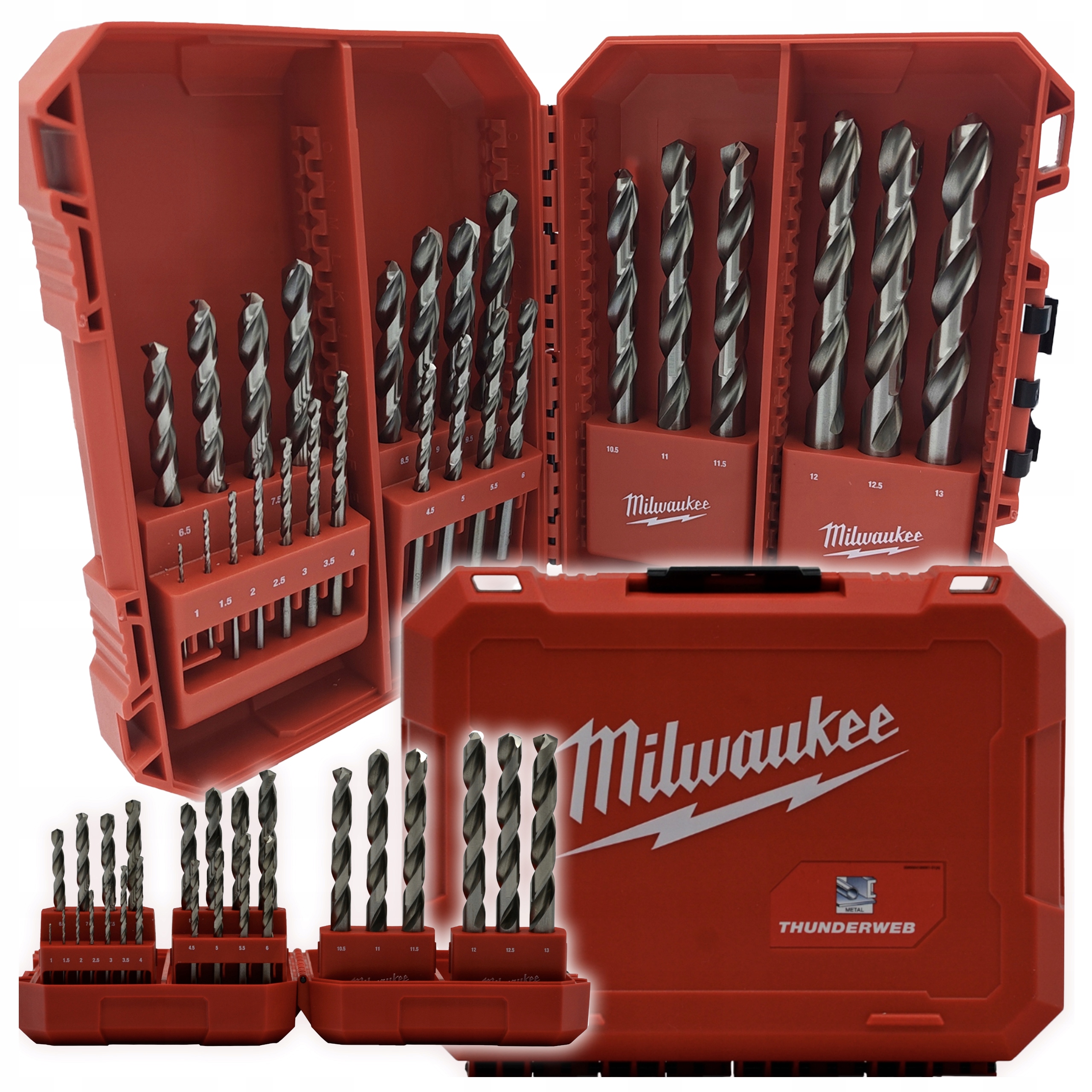 Vrtáky do kovu Hss-g Thunderweb 1-13 mm 25 Ks Balení Kazeta Milwaukee