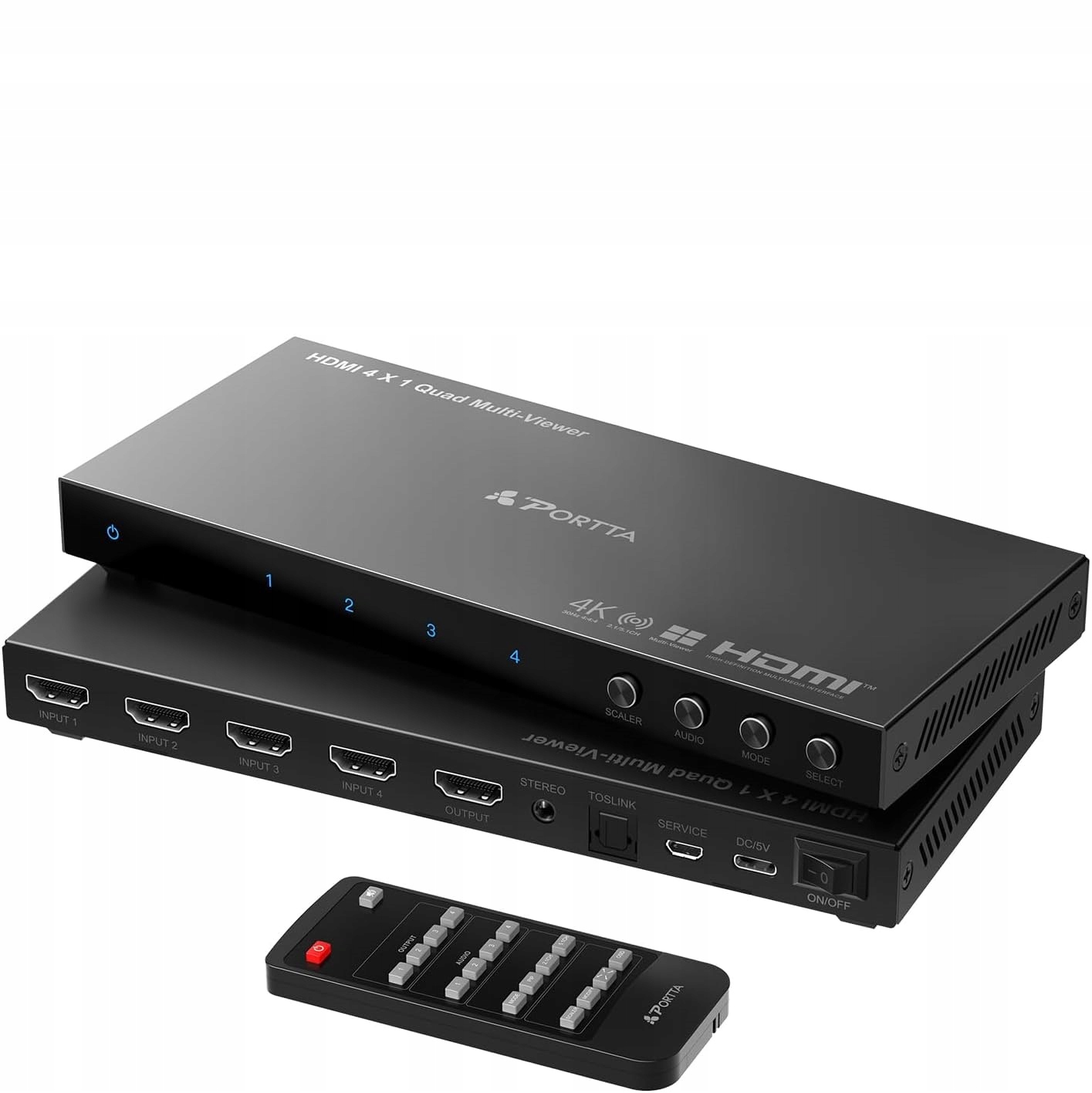 Přepínač Hdmi Multiviewer 4K s funkcí Pip 4v1 Portta