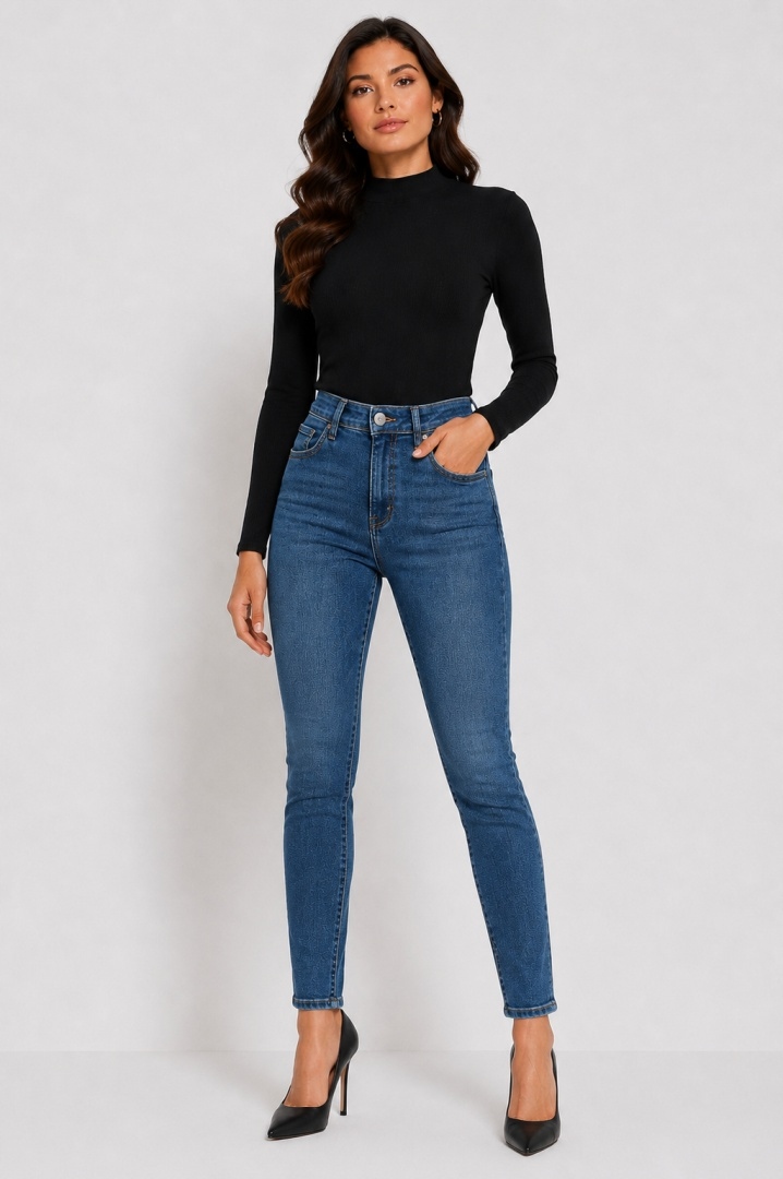 Guess Jen Skinny Jeans W24 EU34 – Vysoký pas – Modré džíny Skinny