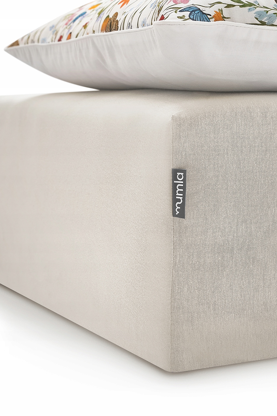 Béžové bavlnené prestieradlo 180 x 200 cm na vysoký matrac Mumla