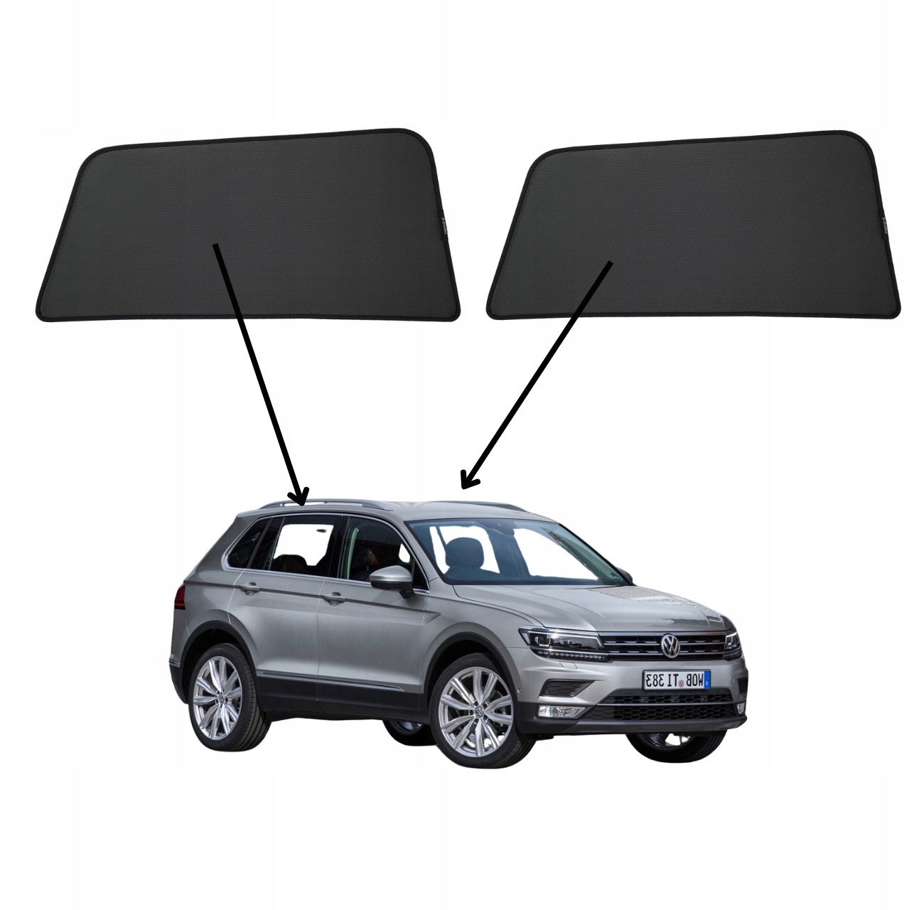 Protislnečné clony do Vw Tiguan II, 2016-2024, magnety, sada 2ks