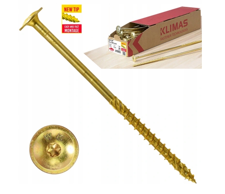 

Wkrety Ciesielskie 8x300 Torx Leb Talerz +bit TX40