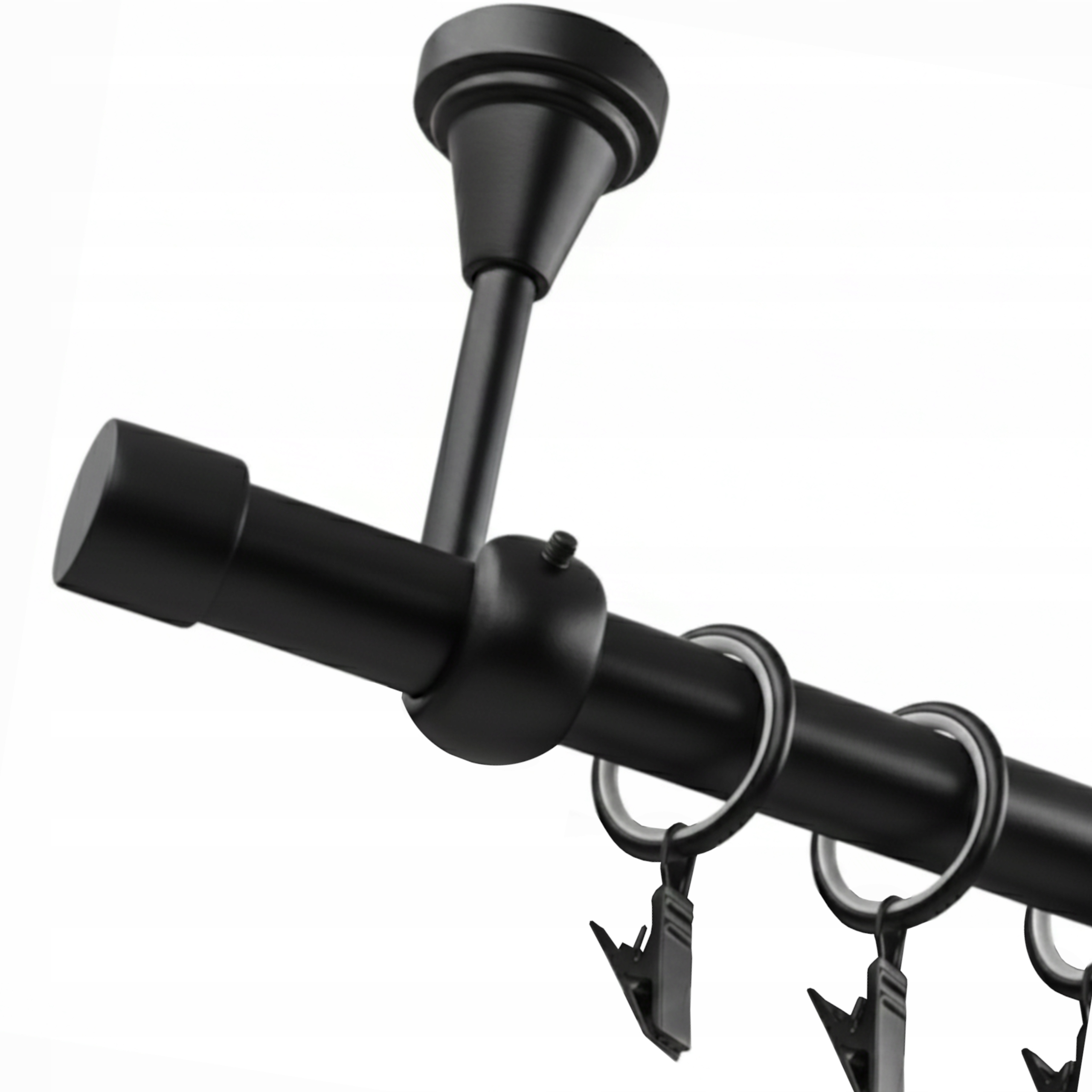 Garnýž Stropní Kovový jednoduchý 19 mm Černý Mat Luna 320 cm