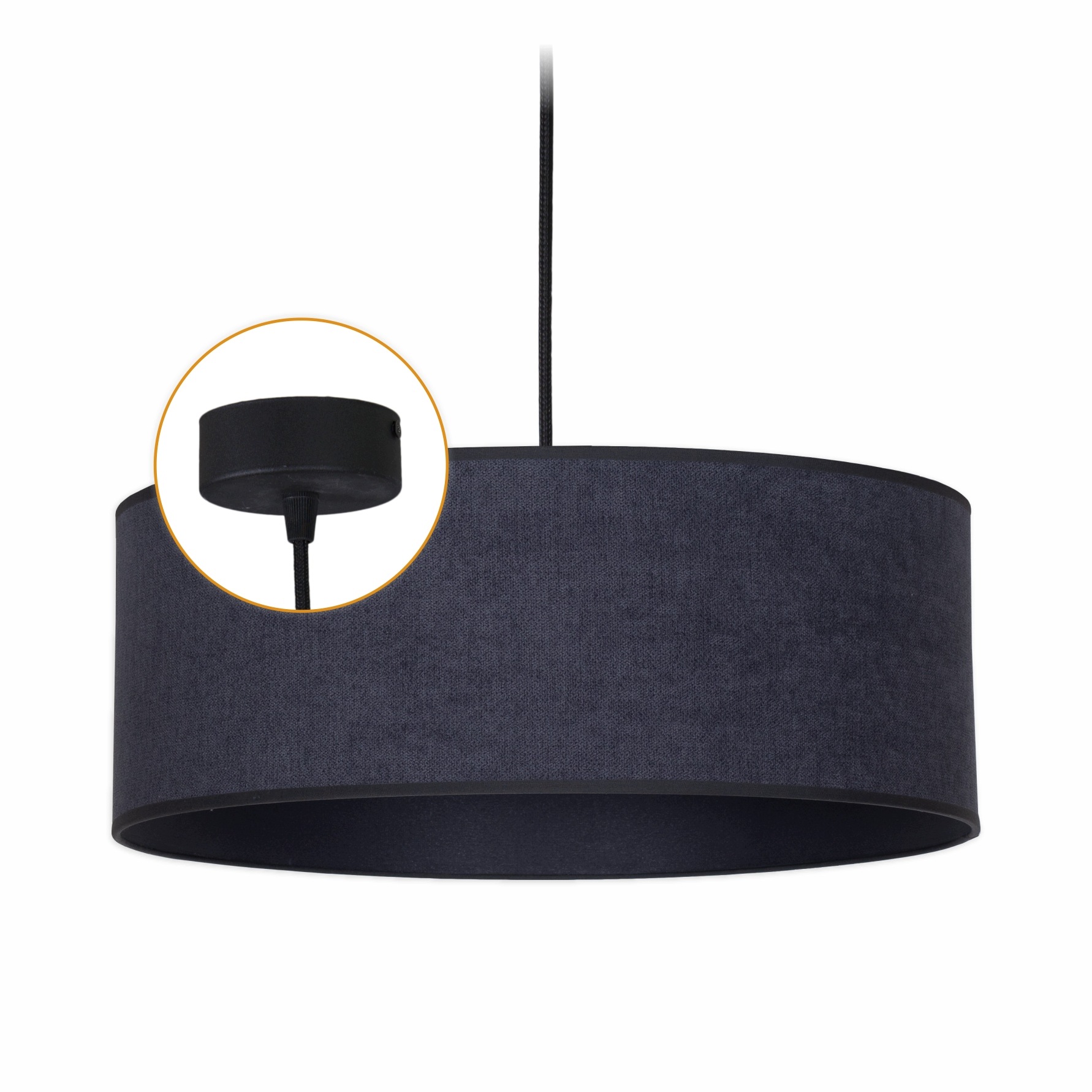 Závěsná lampa Abażur Grafit 40 cm 1 x E27 Lustr stropní svítidlo s stínítkem