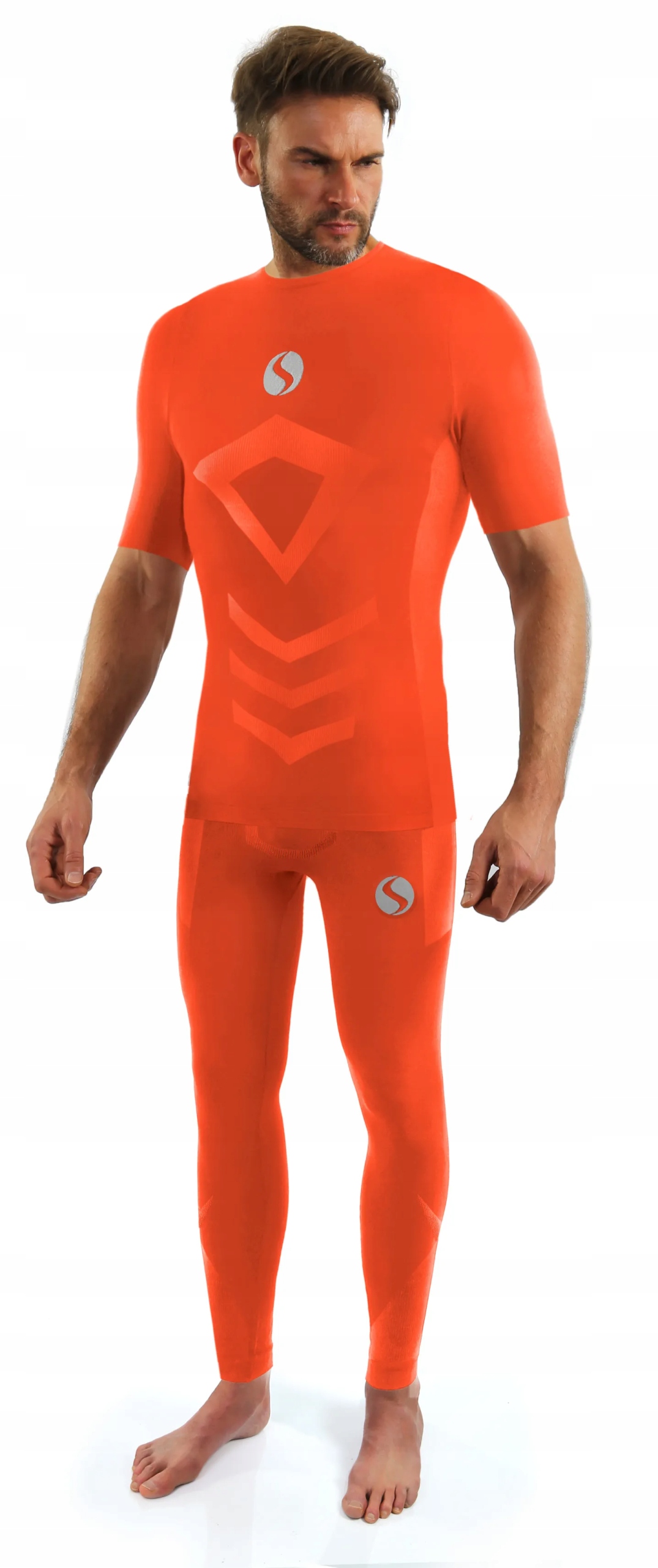 Sesto Senso Pánský krátko-dlouhý komplet Thermo CL39, CL42 Pomeranč XXL/3XL