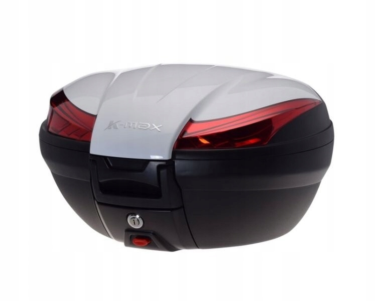 Motocyklový kufor K-max s montážnou doskou Biely 50L